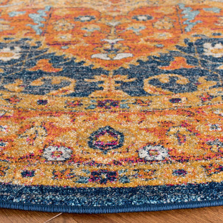 Safavieh Evoke 6'-7" x 6'-7" Rug in Blue / Orange
