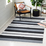 Safavieh Striped Kilim 4'-0" x 6'-0" Rug in Black / Ivory