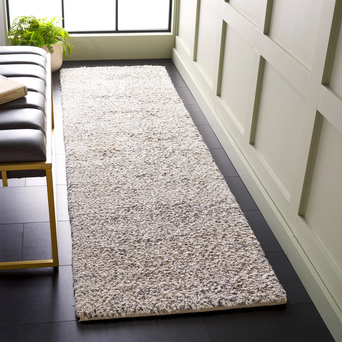 Safavieh Berber 2'-3" x 8'-0" Rug in Ivory / Dark Grey
