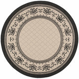Safavieh Courtyard 6'-7" x 6'-7" Rug in Sand / Black
