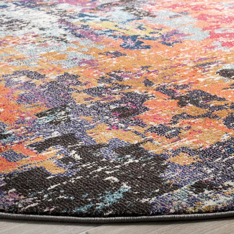 Safavieh Monaco 6'-7" x 6'-7" Rug in Blue / Orange