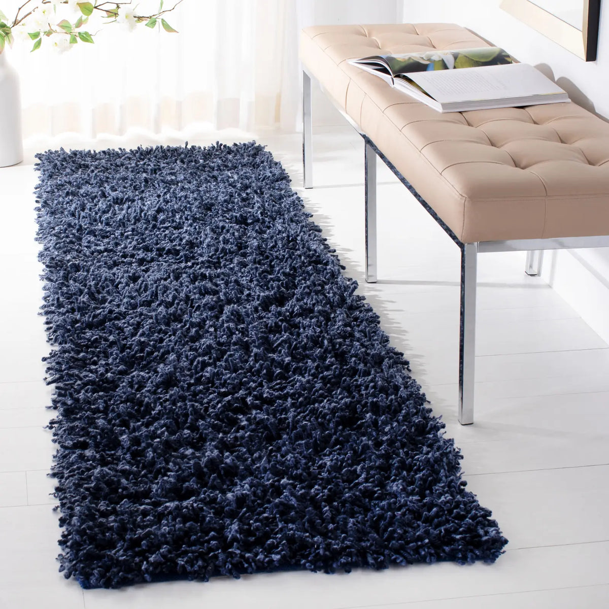 Safavieh Sheep Shag 2'-3" x 8'-0" Rug in Navy