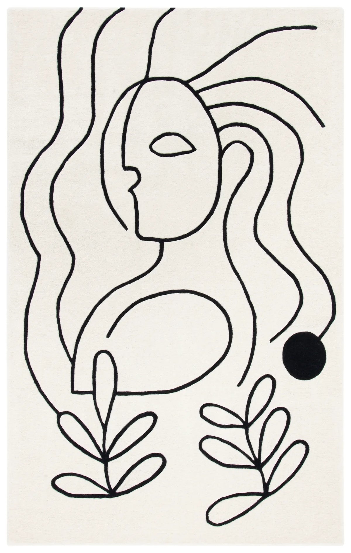 Safavieh Fifth Avenue 4'-0" x 6'-0" Rug in Ivory / Black