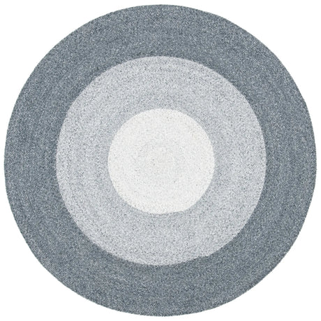 Safavieh Braided 5'-0" x 5'-0" Rug in Dark Grey / Ivory