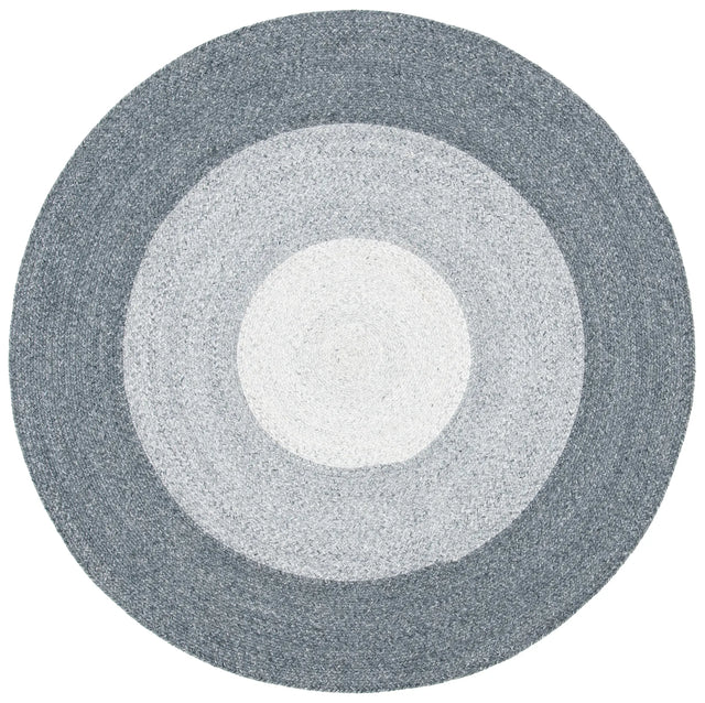 Safavieh Braided 5'-0" x 5'-0" Rug in Dark Grey / Ivory