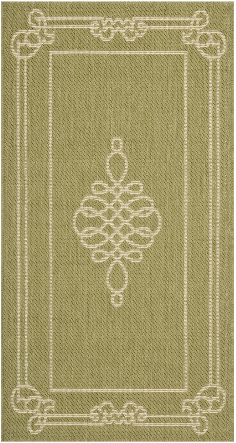 Safavieh Courtyard 2'-0" x 3'-7" Rug in Green / Creme