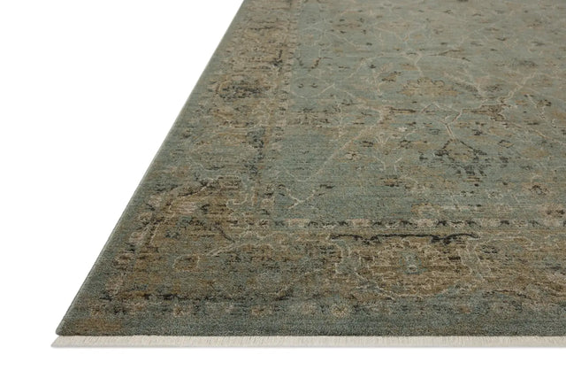 Loloi Briar BRR-02 Aqua / Olive Rug - rug corner