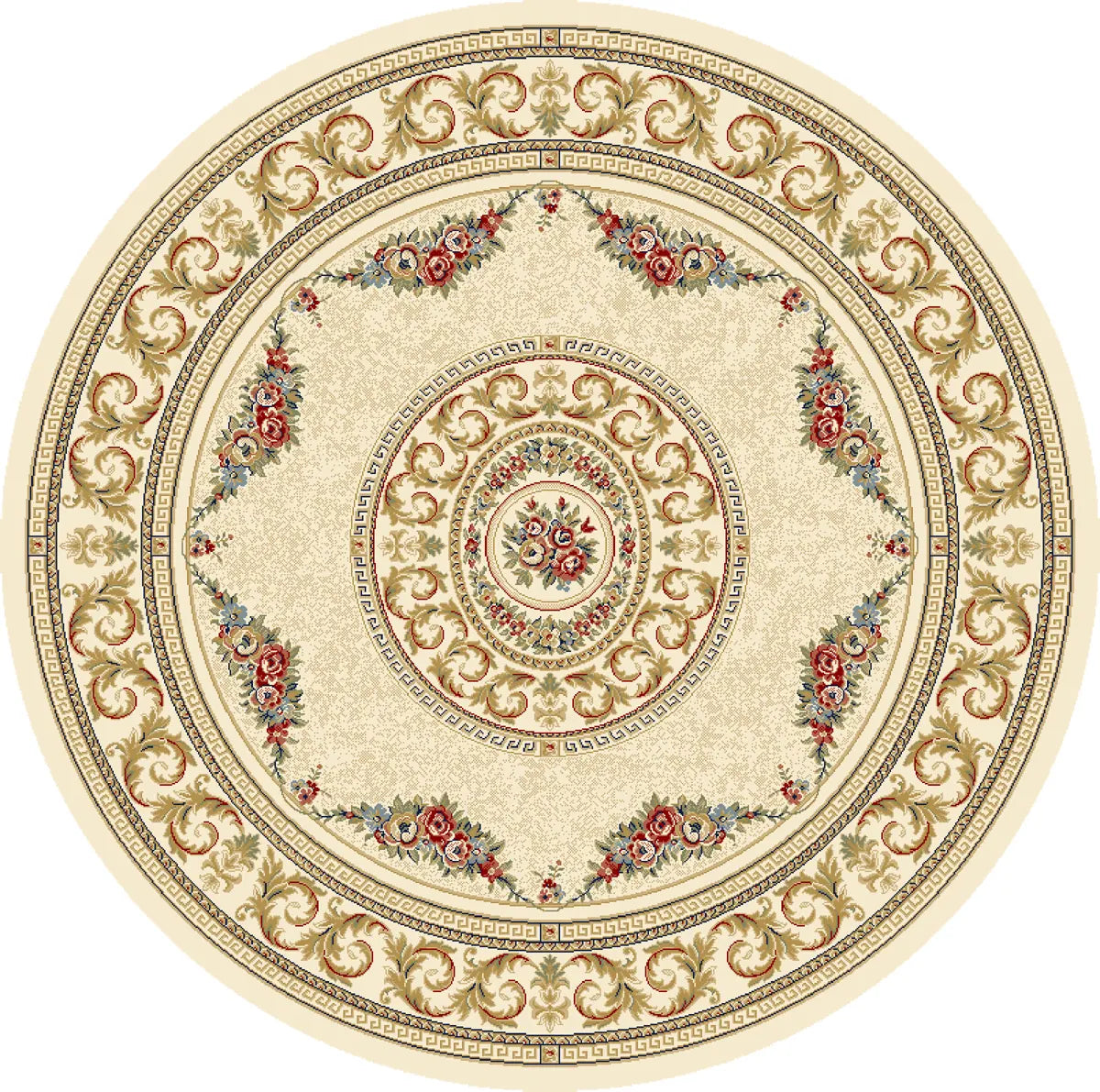 Dynamic Rugs Ancient Garden 57226 Ivory Rugs - Round