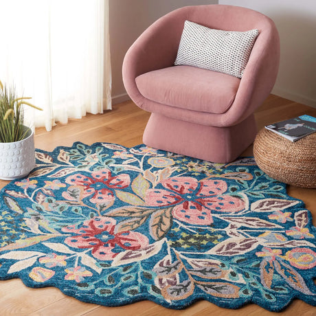 Safavieh Jardin 5'-0" x 5'-0" Rug in Blue / Pink