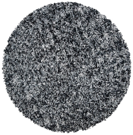 Safavieh Rio Shag 6'-0" x 6'-0" Rug in Black / Ivory