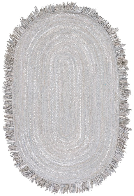 Safavieh Braided 5'-0" x 8'-0" Rug in Light Grey