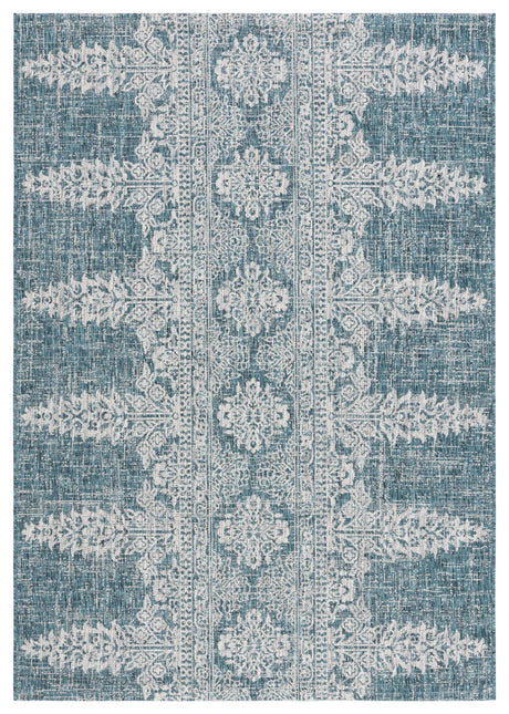 Safavieh Courtyard 5'-3" x 7'-7" Rug in Teal / Grey