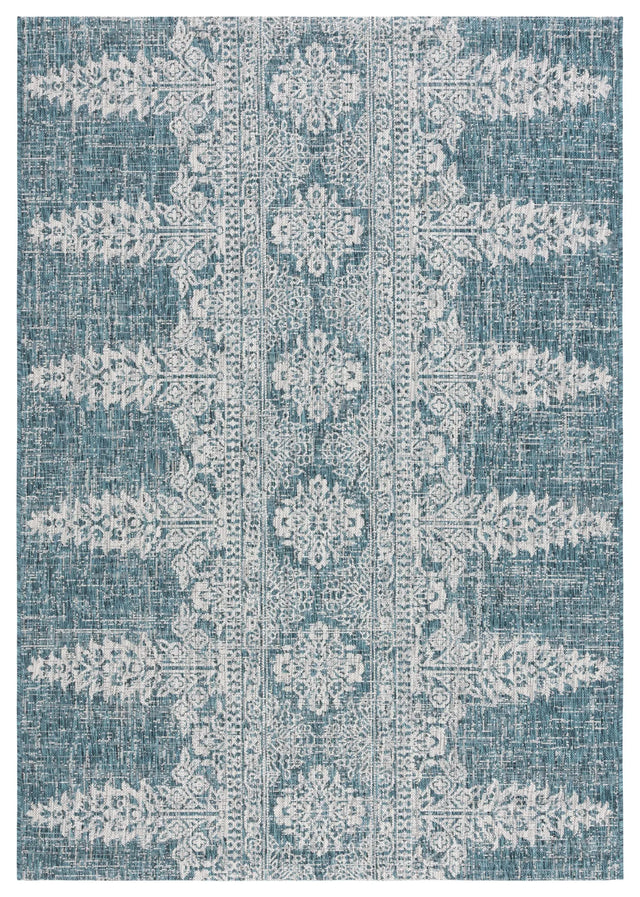 Safavieh Courtyard 5'-3" x 7'-7" Rug in Teal / Grey