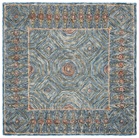 Safavieh Micro-Loop 5'-0" x 5'-0" Rug in Green / Blue