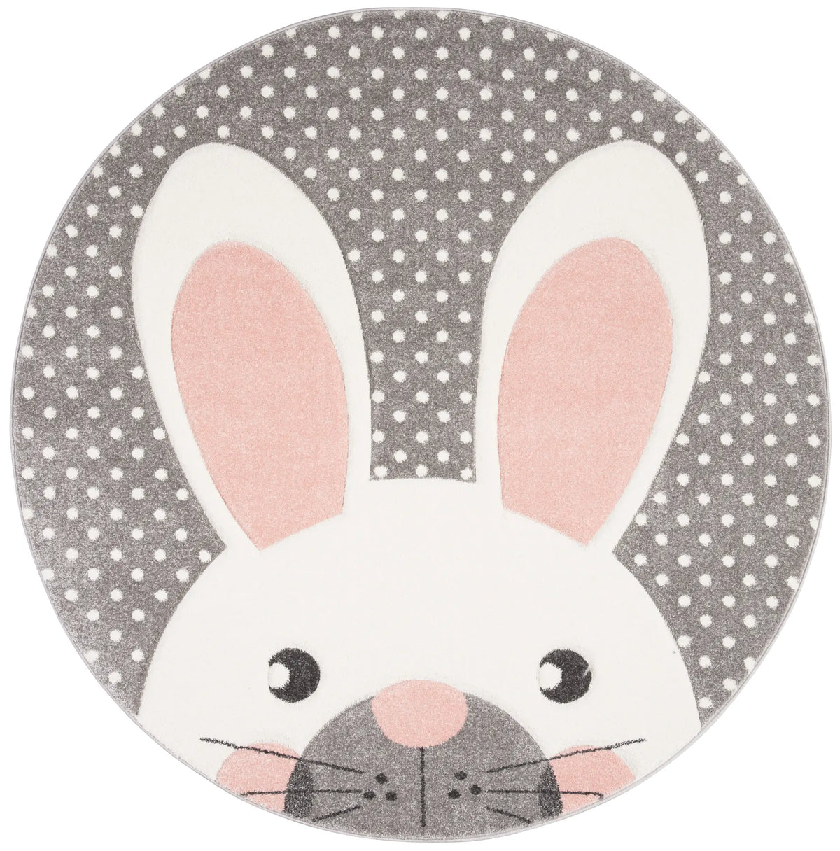 Safavieh Carousel Kids 100 5'-3" x 5'-3" Rug in Pink / Grey