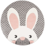 Safavieh Carousel Kids 100 5'-3" x 5'-3" Rug in Pink / Grey