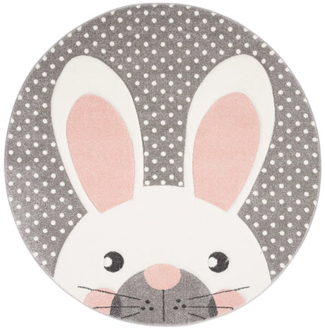 Safavieh Carousel Kids 100 5'-3" x 5'-3" Rug in Pink / Grey