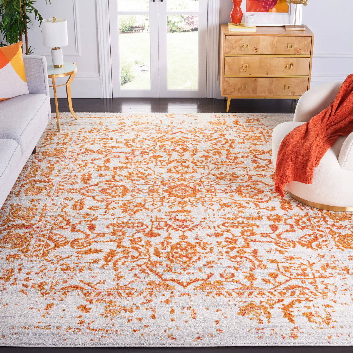Safavieh Madison 10'-0" x 14'-0" Rug in Cream / Orange