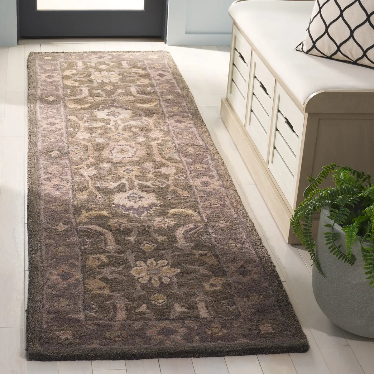 Safavieh Anatolia 2'-3" x 8'-0" Rug in Grey / Dark Grey