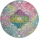 Safavieh Watercolor 6'-7" x 6'-7" Rug in Ivory / Fuchsia