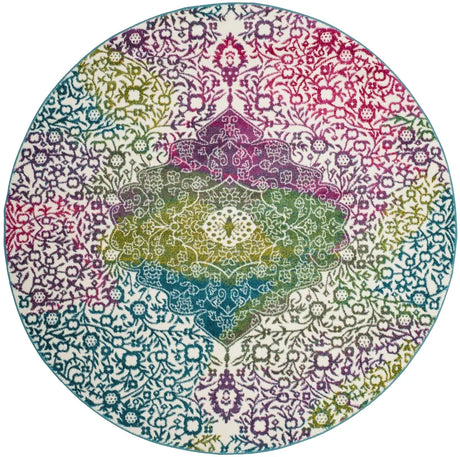 Safavieh Watercolor 6'-7" x 6'-7" Rug in Ivory / Fuchsia