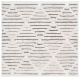Safavieh Hi-Lo Shag 6'-7" x 6'-7" Rug in Beige / Grey