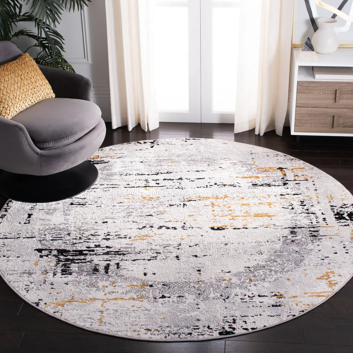 Safavieh Amelia 10'-0" x 10'-0" Rug in Grey / Gold