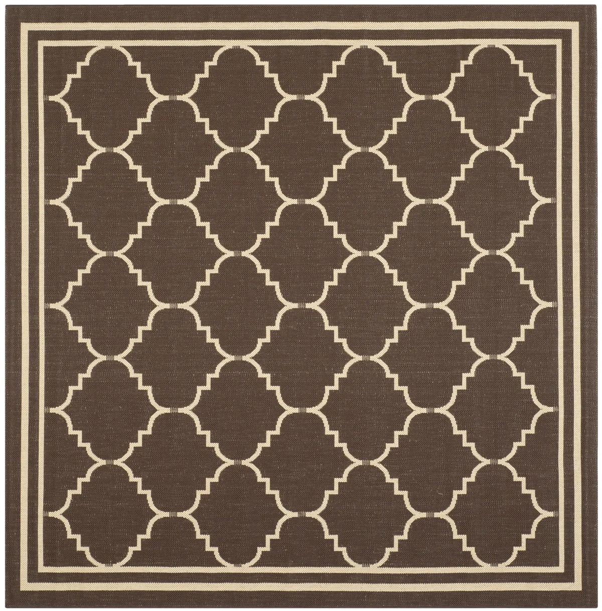 Safavieh Courtyard 6'-7" x 6'-7" Rug in Chocolate / Cream