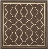 Safavieh Courtyard 6'-7" x 6'-7" Rug in Chocolate / Cream