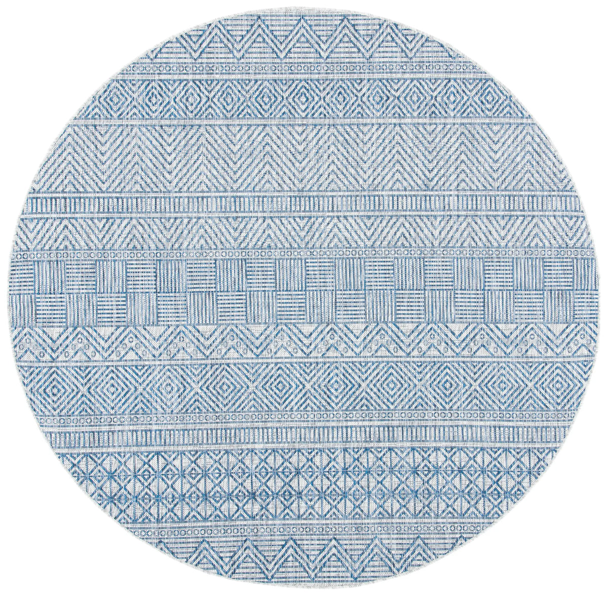 Safavieh Courtyard 5'-3" x 5'-3" Rug in Grey / Navy