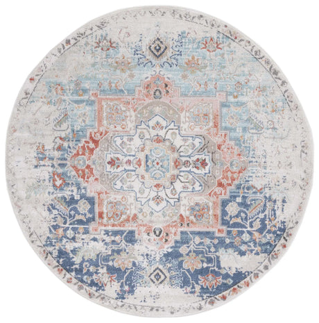 Safavieh Phoenix 500 6'-7" x 6'-7" Rug in Ivory / Blue