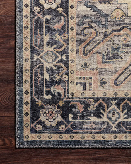 Loloi Hathaway Hth-01 Navy/Multi Rugs - corner on wood