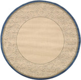 Safavieh Courtyard 5'-3" x 5'-3" Rug in Natural / Blue