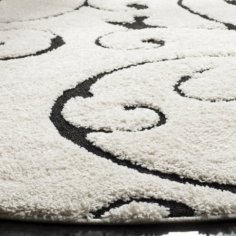 Safavieh Florida Shag 10'-0" x 10'-0" Rug in Ivory / Black