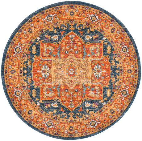 Safavieh Evoke 6'-7" x 6'-7" Rug in Blue / Orange
