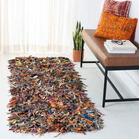 Safavieh Leather Shag 2'-3" x 11'-0" Rug in Multi