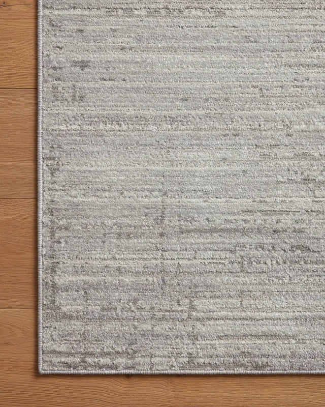 Loloi Arden Ard-02 Silver/Grey Rug - corner on wood