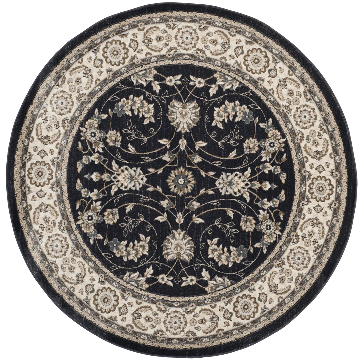 Safavieh Lyndhurst 7'-0" x 7'-0" Rug in Anthracite / Cream