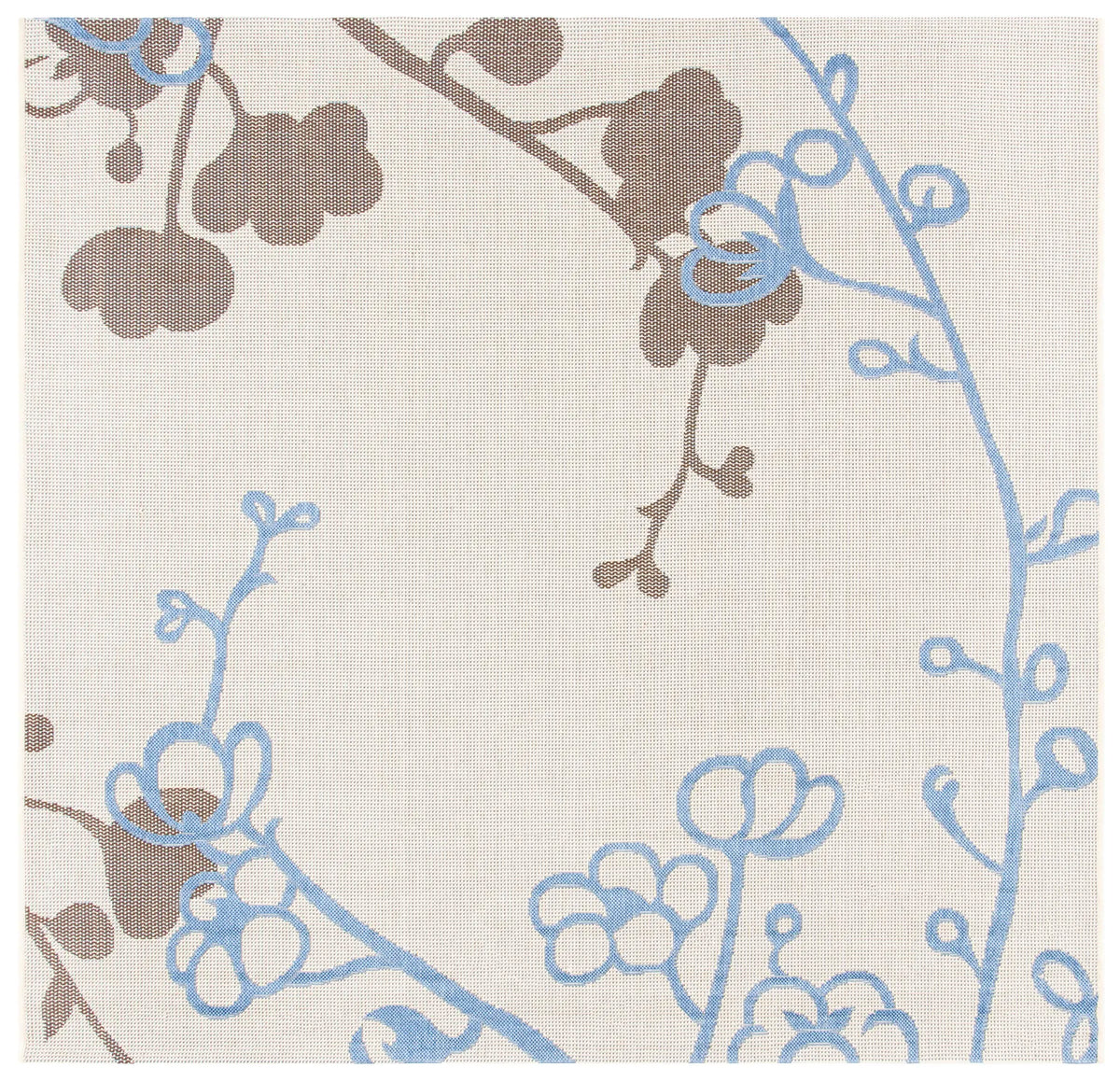 Safavieh Courtyard 6'-7" x 6'-7" Rug in Natural Brown / Blue