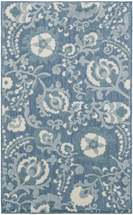 Nourison Aloha ALH17 Machine Made Blue Rug
