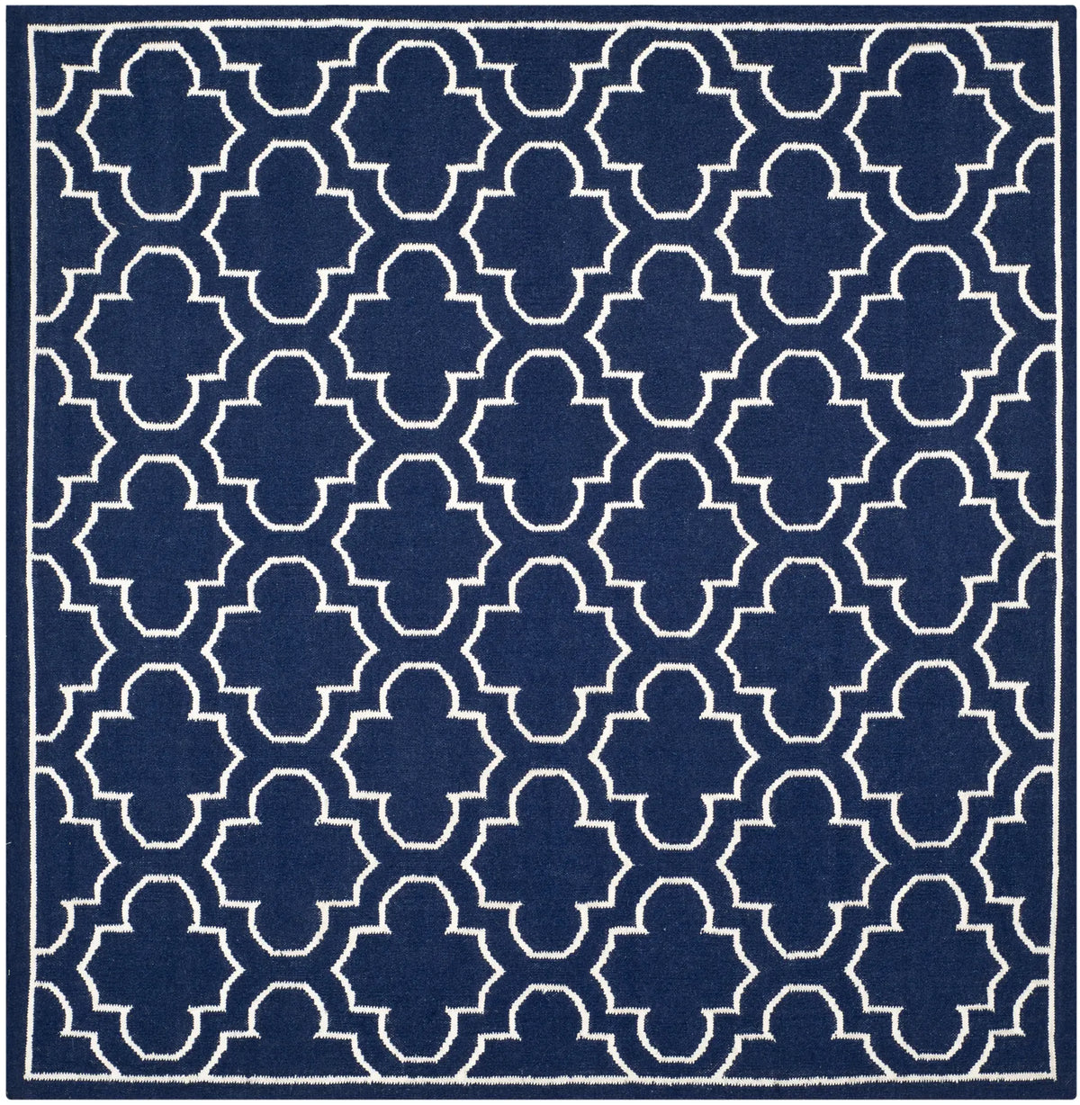Safavieh Dhurries 7'-0" x 7'-0" Rug in Navy / Ivory