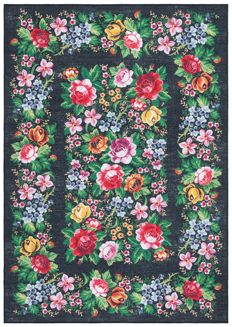 Safavieh Journey 4'-4" x 6'-0" Rug in Charcoal / Green