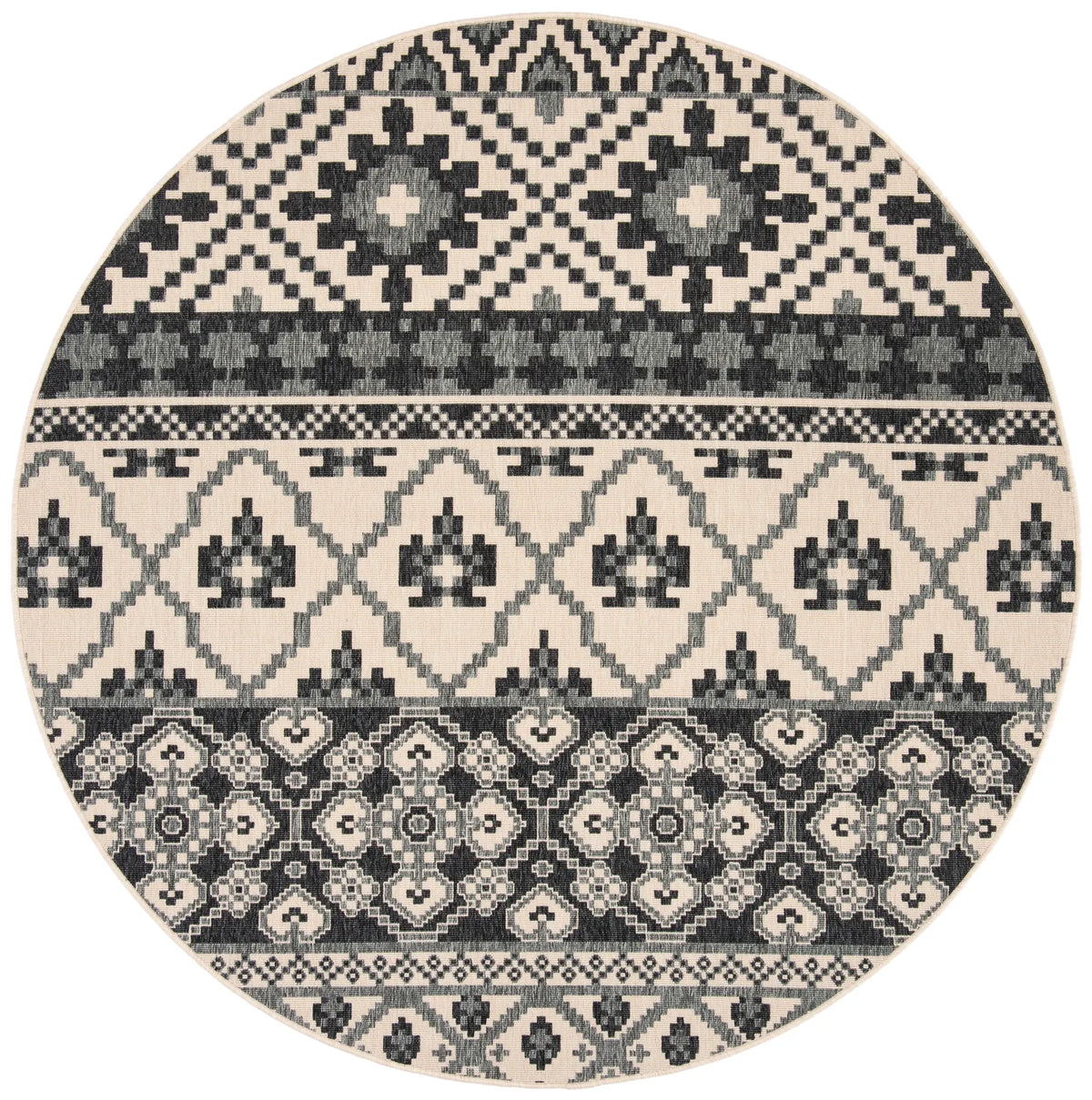 Safavieh Veranda 6'-7" x 6'-7" Rug in Beige / Grey