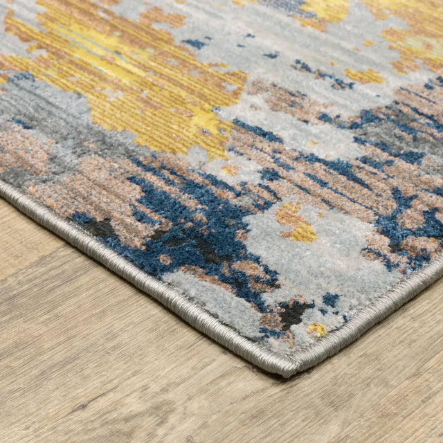 Oriental Weavers Sphinx Caravan 530V8 Yellow/ Blue Rugs - corner detail