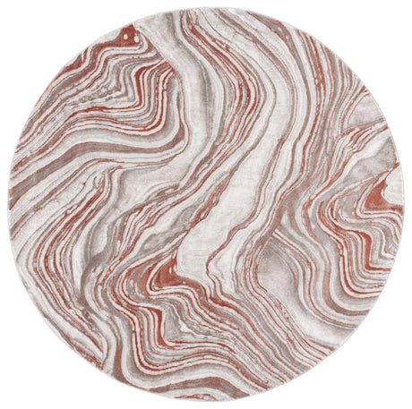 Safavieh Meadow 500 6'-7" x 6'-7" Rug in Rust / Ivory