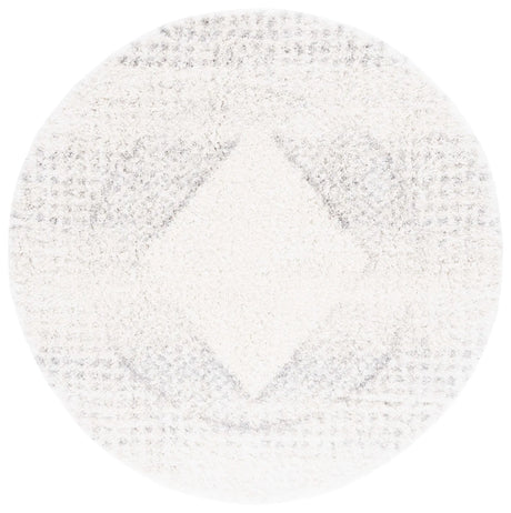 Safavieh Fontana Shag  800 6'-7" x 6'-7" Rug in Ivory / Grey