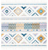 Safavieh Moroccan Fringe Shag 6'-7" x 6'-7" Rug in Ivory / Navy