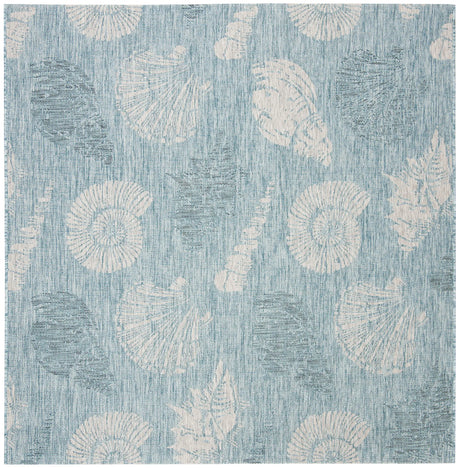 Safavieh Courtyard 6'-7" x 6'-7" Rug in Aqua / Cream