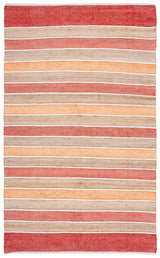 Safavieh Striped Kilim 4'-0" x 6'-0" Rug in Rust / Red