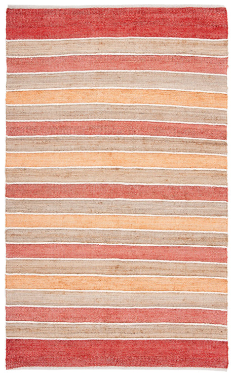 Safavieh Striped Kilim 4'-0" x 6'-0" Rug in Rust / Red